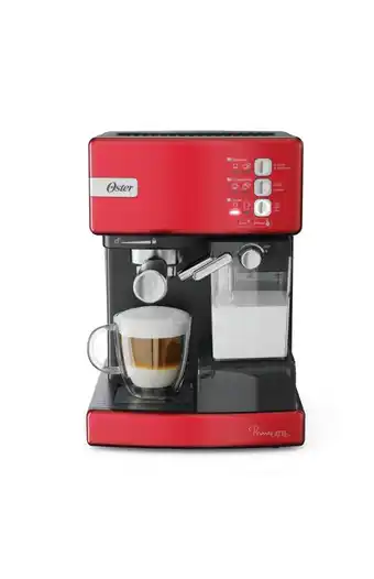Tiendas EFE Cafetera oster automática de espresso prima latte rojo oferta