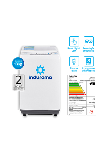 Tiendas EFE Lavadora automática indurama carga superior 13kg lri-13bla blanco oferta