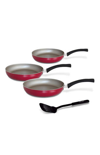 Tiendas EFE Tripack de sartenes antiadherentes record rojo oferta