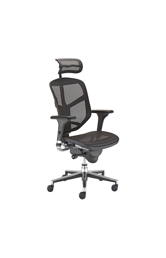 Tiendas EFE Silla enjoy c/cab negro giratoria b/alu oferta