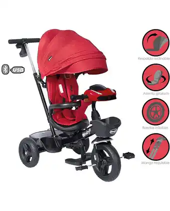 Tiendas EFE Triciclo guiador ebaby aria 334 rojo oferta
