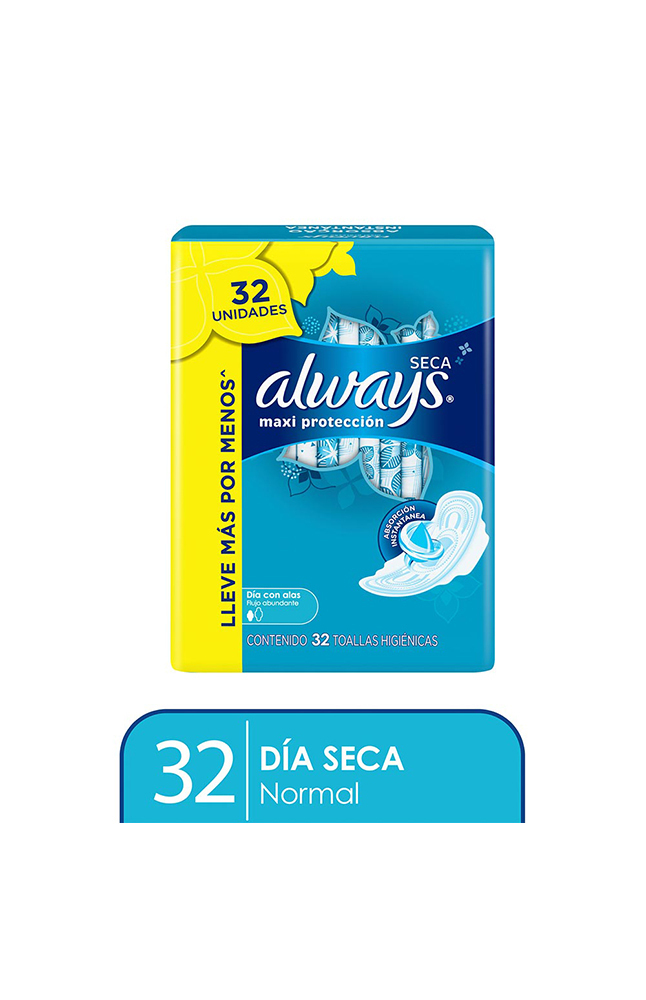 Tiendas EFE Toallas higiénicas 32 unidades always maxi protección seca oferta