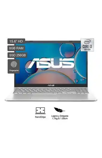 Tiendas EFE Laptop asus x515 15.6' windows 11 intel core i3 1005g1 8gb 256gb ssd x515ja-br2880wl oferta