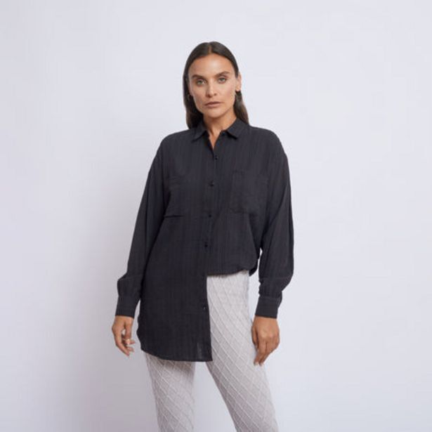Fina Perú Blusa camisera negro oferta