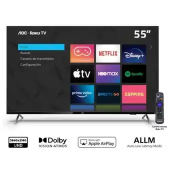 Hiraoka Televisor aoc led uhd smart 55 55u6125 oferta