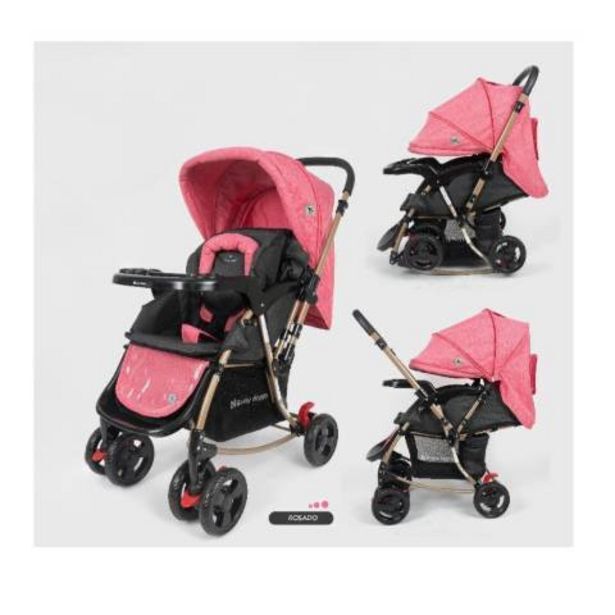 Linio Coche cuna para bebe mecedora con cubrepies rosa coral oferta
