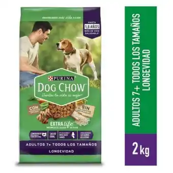 Tottus Alimento para perros dog chow extra life longevidad mediano 2 kg oferta