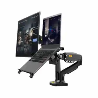 Linio Rack soporte hidráulico doble para laptop y monitor oferta