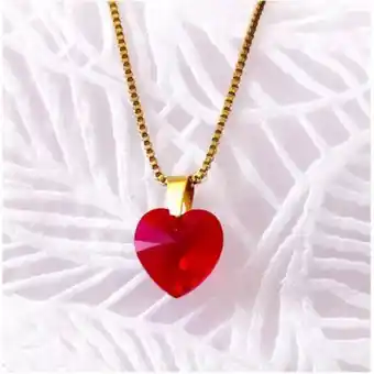 Maestro Collar dorado para mujer con cristal corazón swarovski color rojo oferta