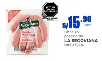 Makro Chorizo precocido LA SEGOVIANA Pqte. x 500 g. oferta