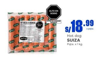 Makro Hot dog SUIZA Pqte. x 1 kg. oferta