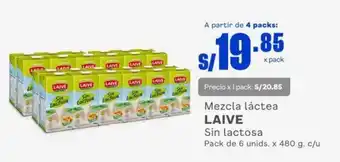 Makro Mezcla láctea LAIVE Sin lactosa Pack de 6 unids. x 480 g. c/u oferta
