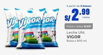 Makro Leche Uht VIGOR Bolsa x 800 ml. oferta