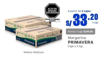 Makro Margarina PRIMAVERA Caja x 2 kg. oferta