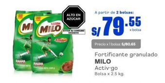 Makro Fortificante granulado MILO Activ-go Bolsa x 2.5 kg. oferta