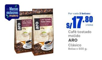 Makro Café tostado molido ARO Clásico Bolsa x 500 g. oferta
