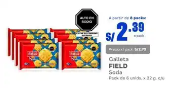 Makro Galleta FIELD Soda Pack de 6 unids. x 32 g. c/u oferta