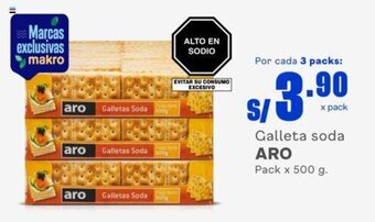 Makro Galleta soda ARO Pack x 500 g. oferta