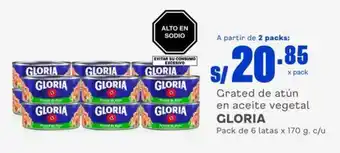 Makro Grated de atún en aceite vegetal GLORIA Pack de 6 latas x 170 g. c/u oferta