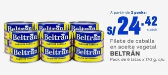 Makro Filete de caballa en aceite vegetal BELTRÁN Pack de 6 latas x 170 g. c/u oferta