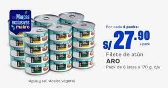 Makro Filete de atún ARO Pack de 6 latas x 170 g. c/u oferta