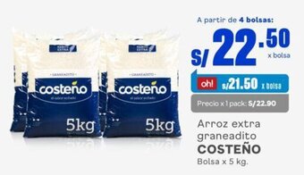 Makro Arroz extra graneadito COSTEÑO Bolsa x 5 kg. oferta
