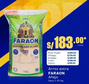 Makro Arroz extra FARAON Añejo Saco x 50 kg. oferta