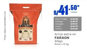 Makro Arroz extra nir FARAON Añejo Bolsa x 10 kg. oferta