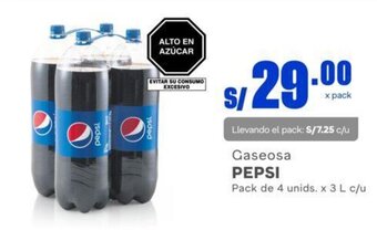 Makro Gaseosa PEPSI Pack de 4 unids. x 3 L c/u oferta