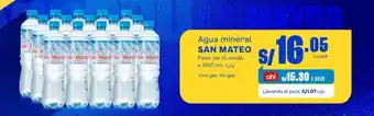 Makro Agua mineral SAN MATEO Pack de 15 unids. x 600 ml. c/u oferta