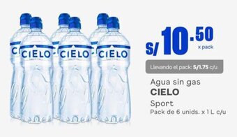 Makro Agua sin gas CIELO Sport Pack de 6 unids. x 1 L c/u oferta