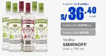 Makro Vodka SMIRNOFF 6 unids. x 700 ml. oferta