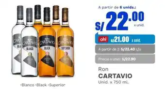 Makro Ron CARTAVIO 6 unids. x 750 ml. oferta
