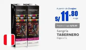 Makro Sangria TABERNERO 2 cajas x 1 L oferta