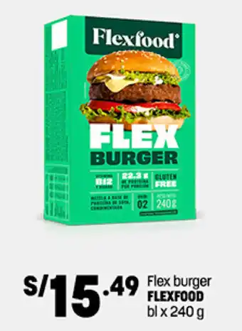 Plaza Vea Flex burger FLEXFOOD bl x 240 g oferta
