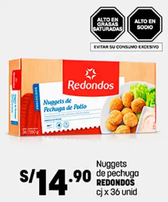 Plaza Vea Nuggets de pechuga REDONDOS cj x 36 unid oferta