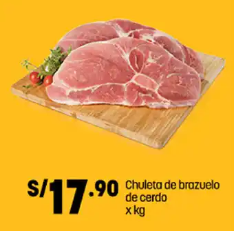 Plaza Vea Chuleta de brazuelo de cerdo x kg oferta