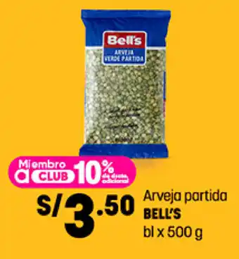 Plaza Vea Arveja partida BELL'S bl x 500 g oferta