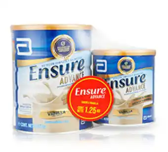 Plaza Vea ENSURE ADVANCE vainilla la x 850 g +la x 400 g oferta