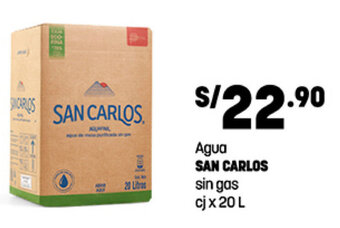 Plaza Vea Agua SAN CARLOS sin gas cj x 20 L oferta