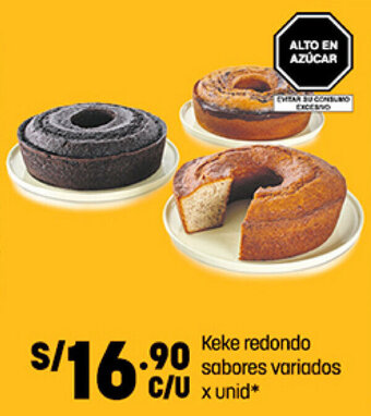 Plaza Vea Keke redondo sabores variados x unid oferta