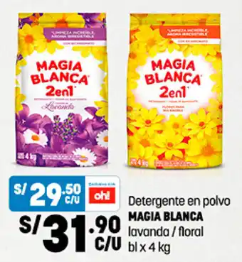 Plaza Vea Detergente en polvo MAGIA BLANCA lavanda / floral bl x 4 kg oferta