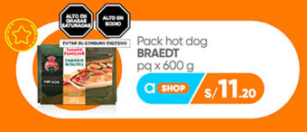 Pack hot dog BRAEDT pq x 600 g