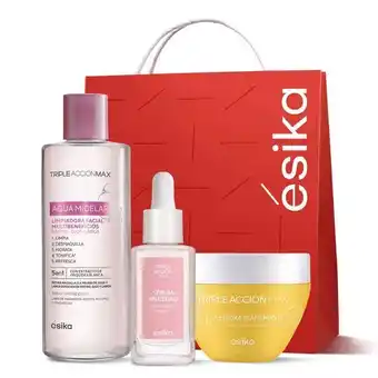 Ésika Set antiedad: agua micelar + sérum facial + crema de rostro 40+ triple acción oferta