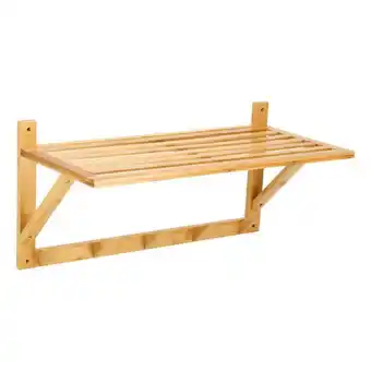 Casaideas Repisa madera bambú con perchas 60 cm oferta