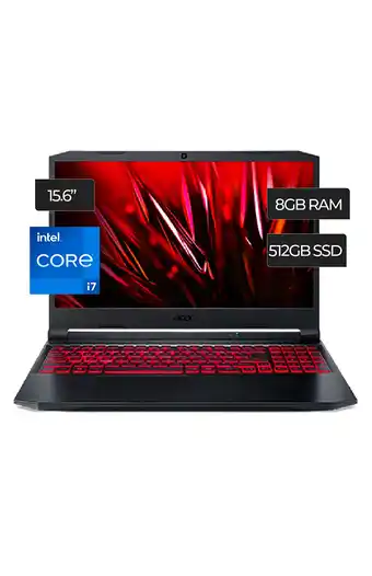 Tiendas EFE Laptop acer nitro 5 15.6 windows 11 intel core i7 8gb 512gb ssd nvidia rtx3050ti oferta