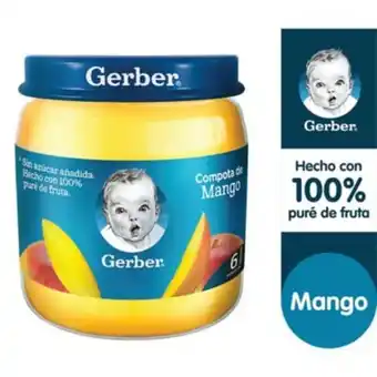 Tottus Compota gerber mango 6 meses pote x 113g oferta