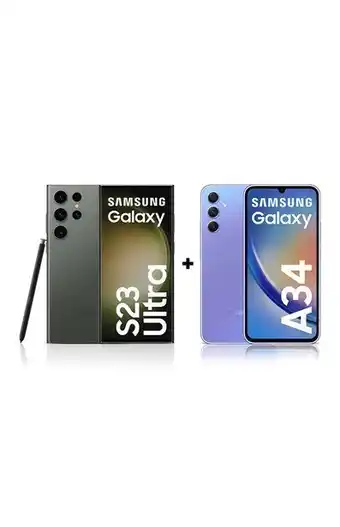 Tiendas EFE Celular samsung s23 ultra 8gb 256gb 6.8' verde + celular samsung galaxy a34 5g violeta oferta