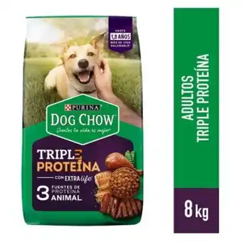 Tottus Alimento para perros dog chow triple proteína adultos 8 kg oferta