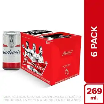 Metro Sixpack cerveza budweiser lata 269ml oferta